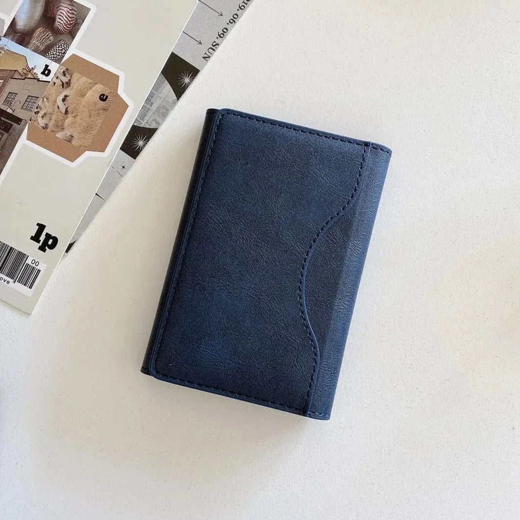 PU Leather Texture Magnetic MagSafe Card Wallet for iPhone Blue - Ktusu