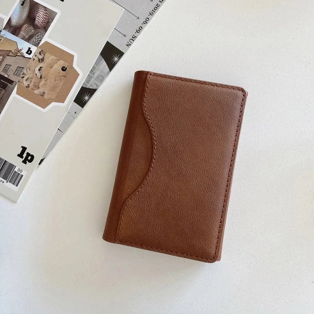 PU Leather Texture Magnetic MagSafe Card Wallet for iPhone Tan Brown - Ktusu