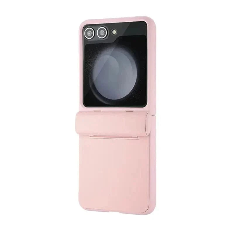 PU Leather with Hinge Protection Case for Samsung Z Flip5 Samsung Z Flip5 / Pink - Ktusu