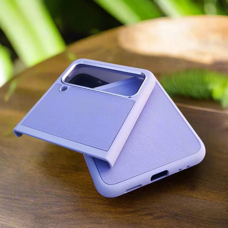 PU Leather with Metal Camera Protection Case for Samsung Z Flip4 - Ktusu