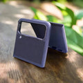 PU Leather with Metal Camera Protection Case for Samsung Z Flip4 Samsung Z Flip4 / Black - Ktusu