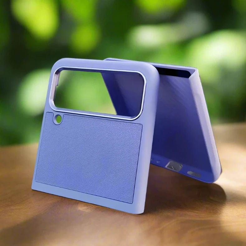 PU Leather with Metal Camera Protection Case for Samsung Z Flip4 Samsung Z Flip4 / Lavender - Ktusu