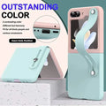 PU Leather Wrist Band Dual Color Case for Samsung Z Flip5 - Ktusu