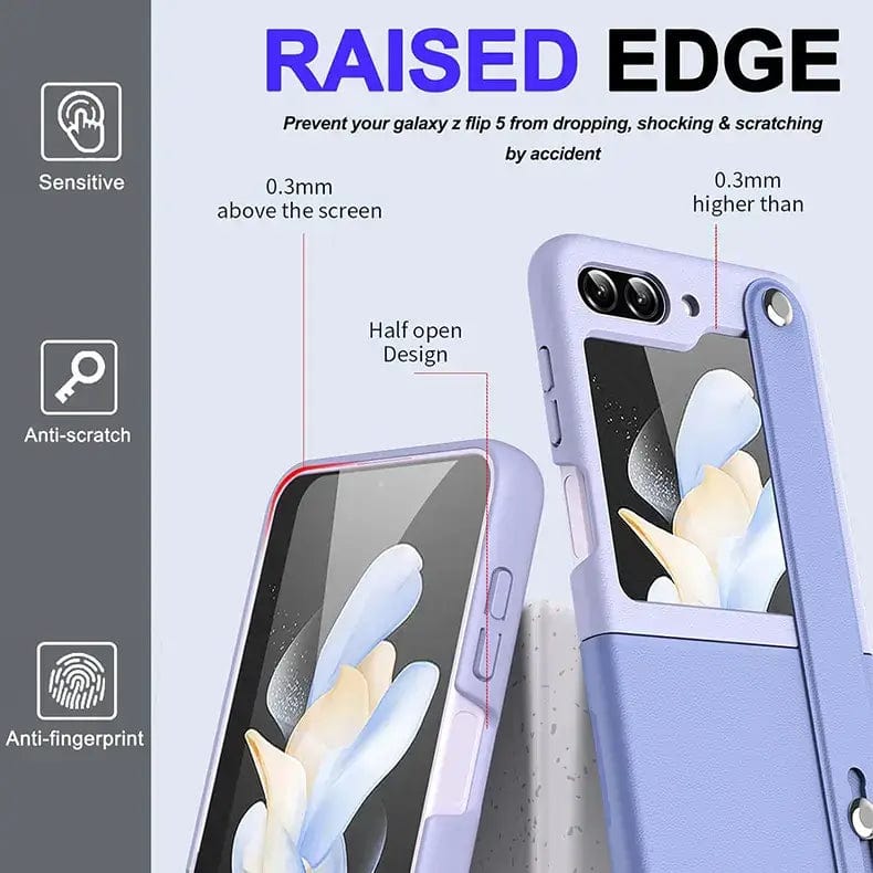 PU Leather Wrist Band Dual Color Case for Samsung Z Flip5 - Ktusu