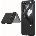 PU Leather Wrist Band Dual Color Case for Samsung Z Flip5 Samsung Z Flip5 / Black Midnight Blue - Ktusu