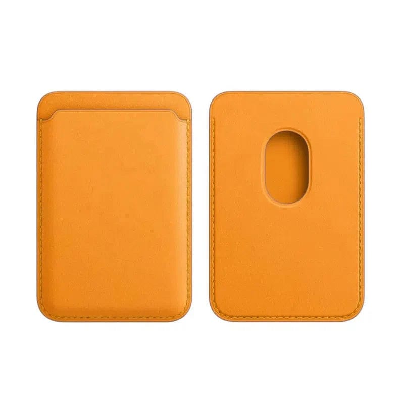 PU Magnetic MagSafe Card Wallet for iPhone Yellow - Ktusu