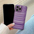 Puffer Pattern Soft TPU Case for iPhone 13 Pro iPhone 13 Pro / Translucent Purple - Ktusu
