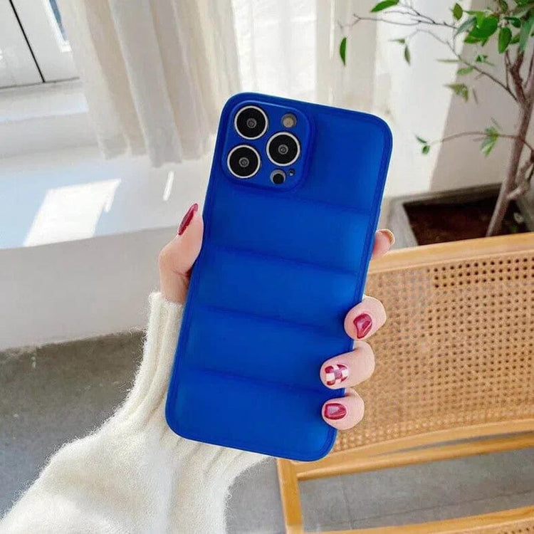 Puffer Pattern Soft TPU Case for iPhone 14 Pro iPhone 14 Pro / Blue - Ktusu