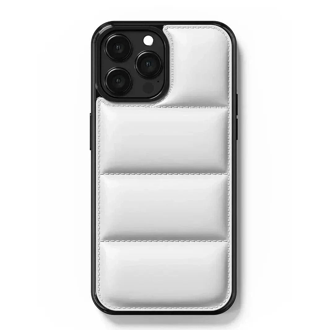Puffer Pattern Soft TPU Hard Case for iPhone 15 Plus iPhone 15 Plus / White - Ktusu