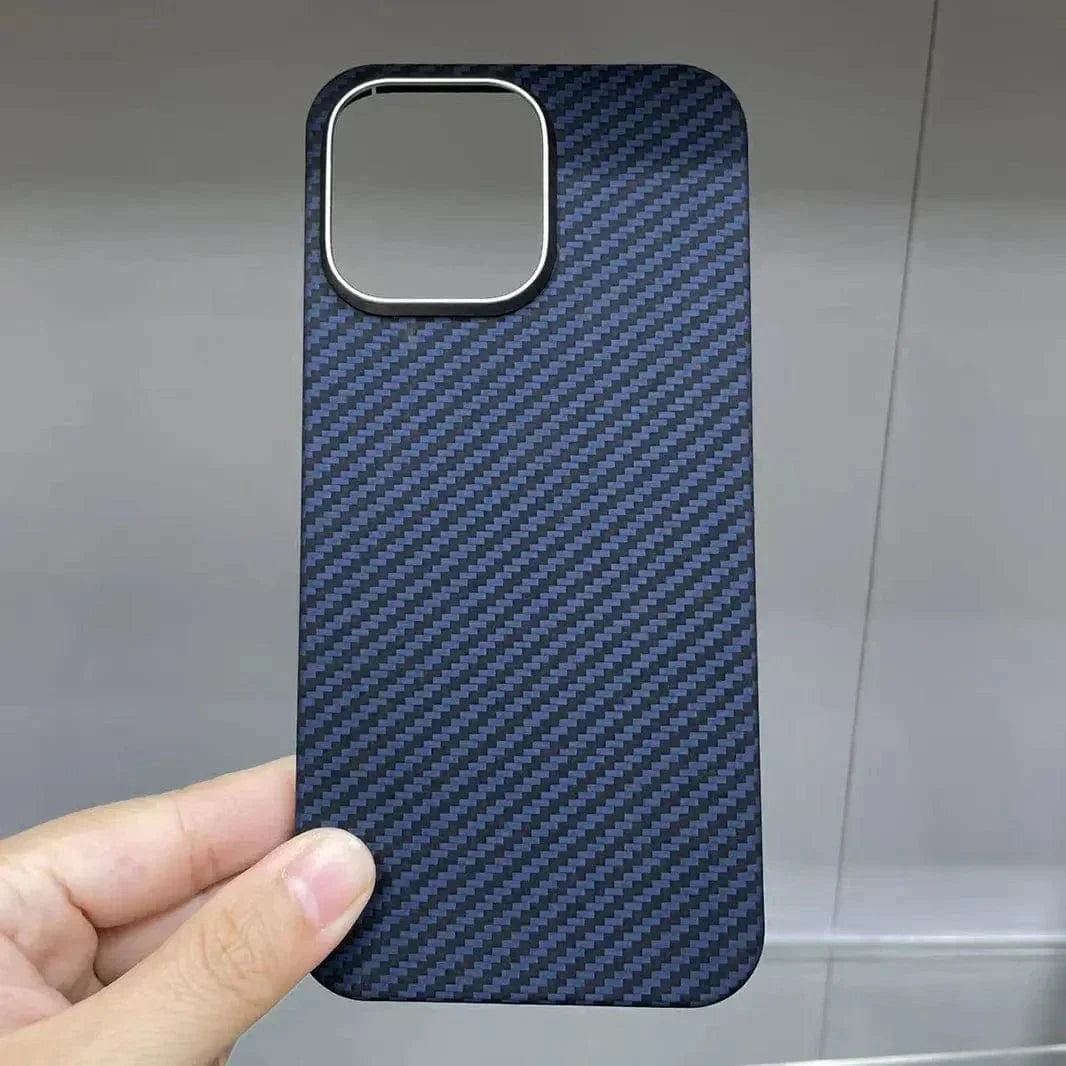 Real Aramid Carbon Fiber Magsafe PC Case for iPhone 16 Pro iPhone 16 Pro / blue - Ktusu