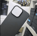 Real Aramid Lightweight Slim Thin Carbon Fiber Case for iPhone 15 Pro Max iPhone 15 Pro Max / Black - Ktusu