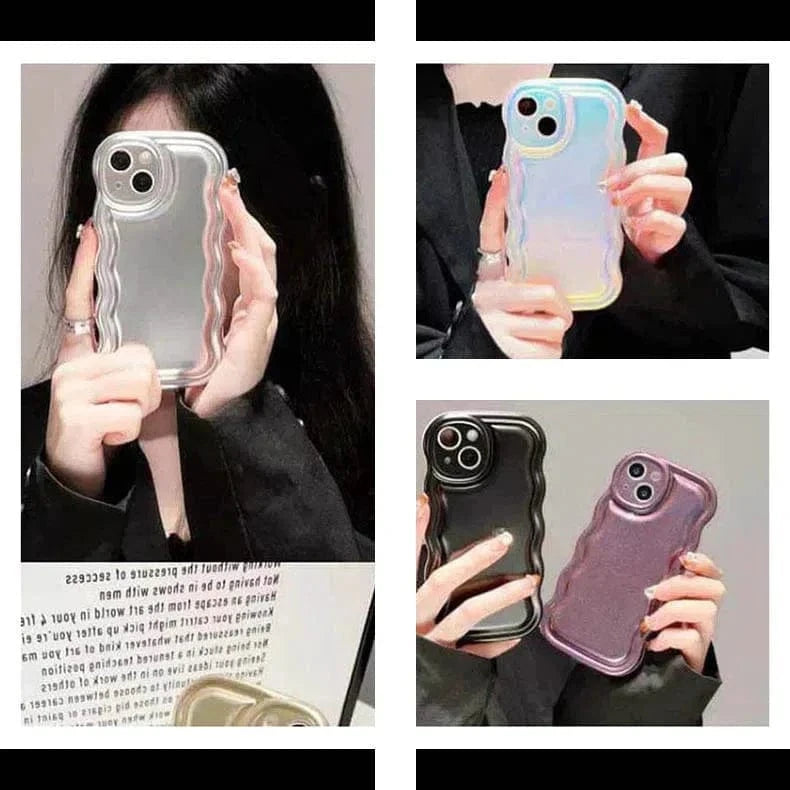 Reflective Shiny Wavy Edge Soft TPU Case for iPhone 13 - Ktusu