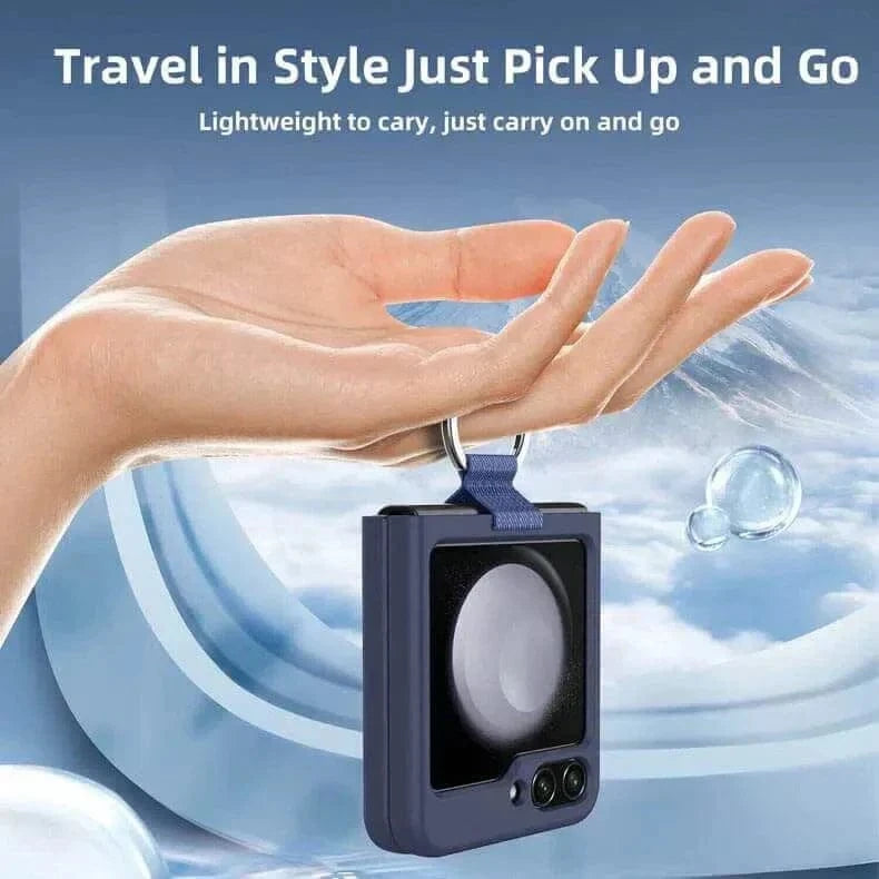 Ribbon Metal Ring Holder matte finish Hard Case for Samsung Z Flip5 - Ktusu