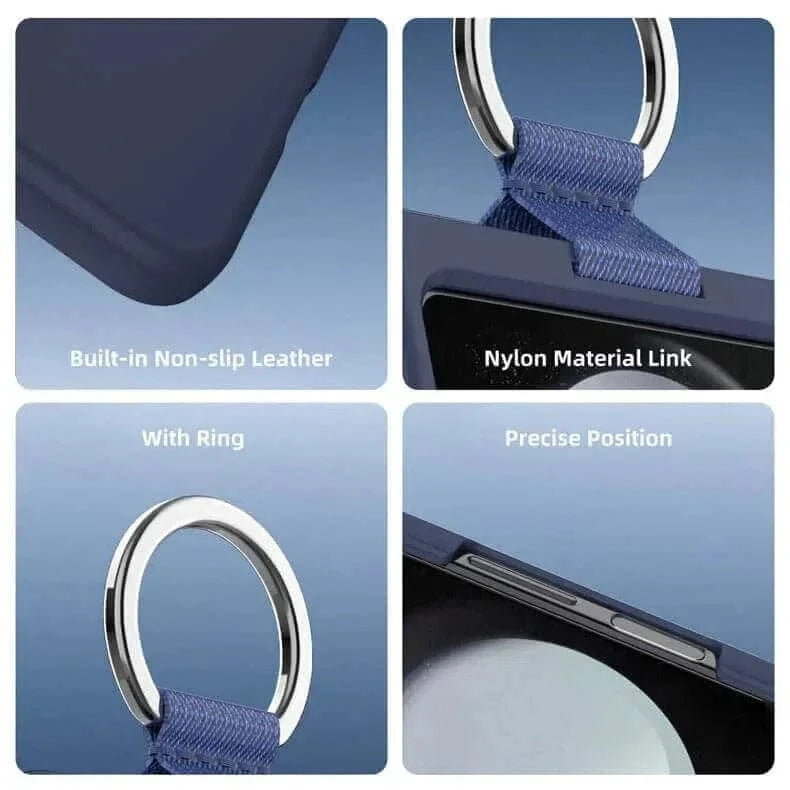 Ribbon Metal Ring Holder matte finish Hard Case for Samsung Z Flip5 - Ktusu