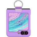 Ribbon Metal Ring Holder matte finish Hard Case for Samsung Z Flip5 Samsung Z Flip5 / Purple - Ktusu