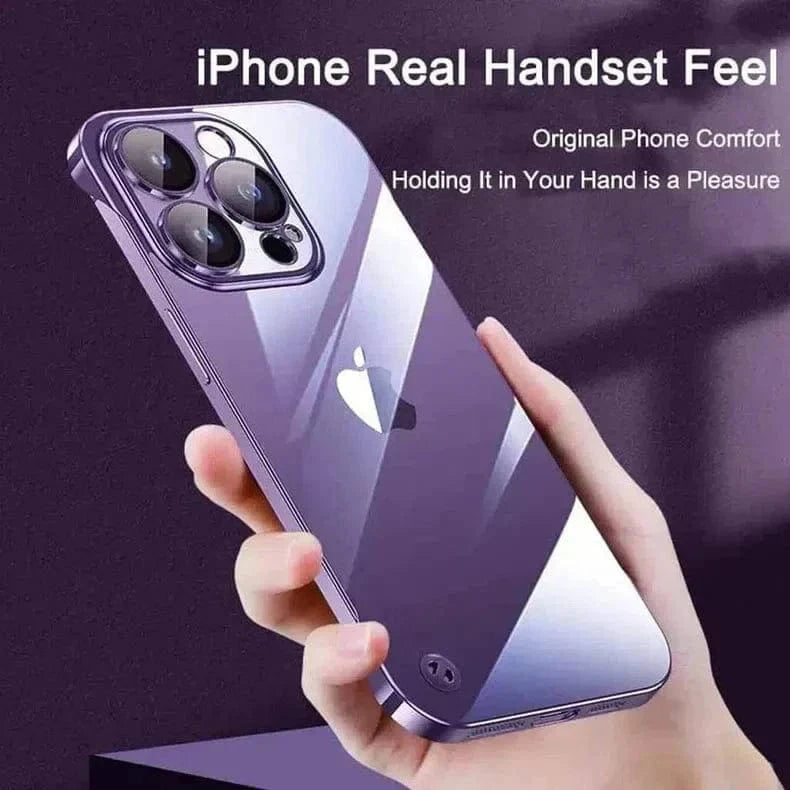 Rimless Slim Frameless Clear Hard Case for iPhone 14 Pro Max iPhone 14 Pro Max / Deep Purple - Ktusu