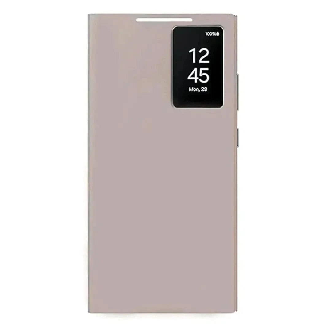 S-View Wallet with Small Screen View Flip Case for Samsung S24 Ultra Samsung S24 Ultra / beige - Ktusu