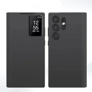 S-View Wallet with Small Screen View Flip Case for Samsung S24 Ultra Samsung S24 Ultra / black - Ktusu