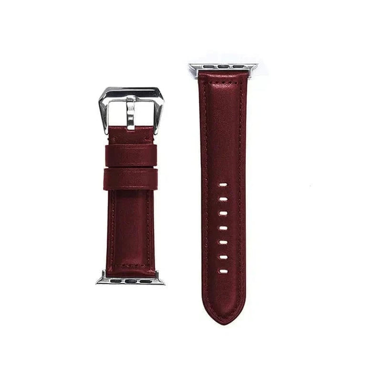 Santa Barbara Brant Series Strap for Apple Watch 42 | 44 | 45 | Ultra 49 | 46mm S10 42 | 44 | 45 | Ultra 49 | 46mm S10 / Wine Red - Ktusu