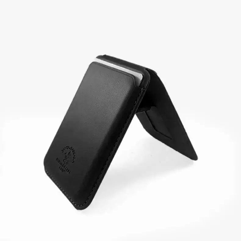 Santa Barbara Leather Magnetic MagSafe Card Wallet for iPhone Black - Ktusu