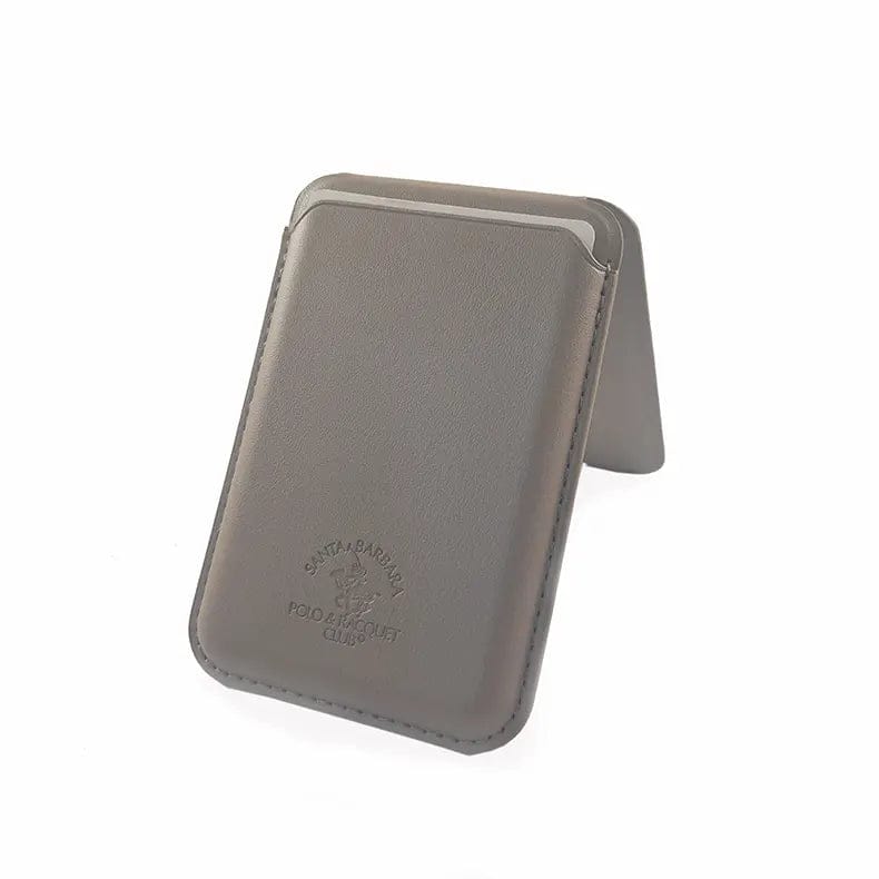 Santa Barbara Leather Magnetic MagSafe Card Wallet for iPhone Grey - Ktusu