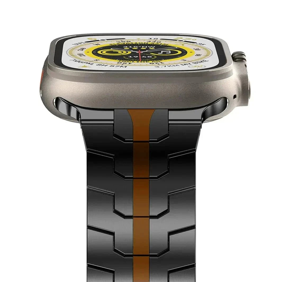 Satin Brushed Metal Link for Samsung Watch Ultra 47mm Watch Ultra 47mm / Black Orange - Ktusu