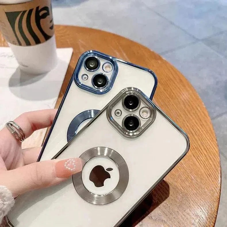 Silicone Soft Transparent Lens Protection Chrome Case for iPhone 12 - Ktusu