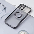 Silicone Soft Transparent Lens Protection Chrome Case for iPhone 12 iPhone 12 / Black - Ktusu