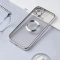 Silicone Soft Transparent Lens Protection Chrome Case for iPhone 12 iPhone 12 / Silver - Ktusu