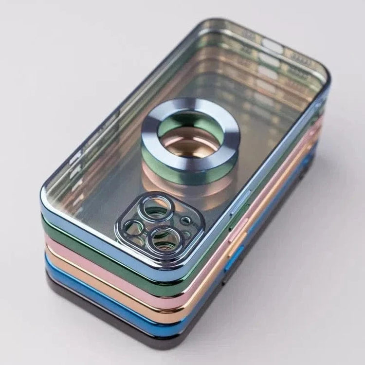 Silicone Soft Transparent Lens Protection Chrome Case for iPhone 14 Pro iPhone 14 Pro / Black - Ktusu