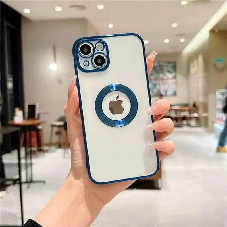 Silicone Soft Transparent Lens Protection Chrome Case for iPhone 14 Pro Max - Ktusu
