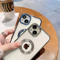 Silicone Soft Transparent Lens Protection Chrome Case for iPhone 14 Pro Max - Ktusu