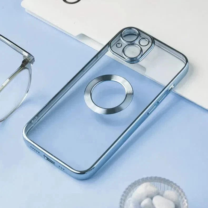 Silicone Soft Transparent Lens Protection Chrome Case for iPhone 14 Pro Max - Ktusu