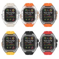 Silicone Watch Band with Protective Rugged Hard Cover for Apple Watch Ultra 49mm - Ktusu