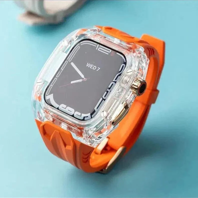 Silicone Watch Band with Protective Rugged Hard Cover for Apple Watch Ultra 49mm - Ktusu