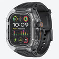 Silicone Watch Band with Protective Rugged Hard Cover for Apple Watch Ultra 49mm Ultra 49mm / Black Smoke - Ktusu