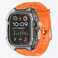 Silicone Watch Band with Protective Rugged Hard Cover for Apple Watch Ultra 49mm Ultra 49mm / Orange Smoke - Ktusu