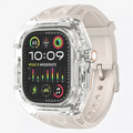 Silicone Watch Band with Protective Rugged Hard Cover for Apple Watch Ultra 49mm Ultra 49mm / Starlight Clear - Ktusu