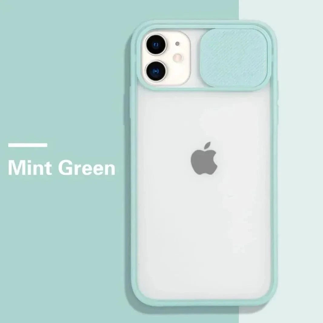 Sliding Shutter Camera Protection Matte Case for iPhone 11 iPhone 11 / mint green - Ktusu