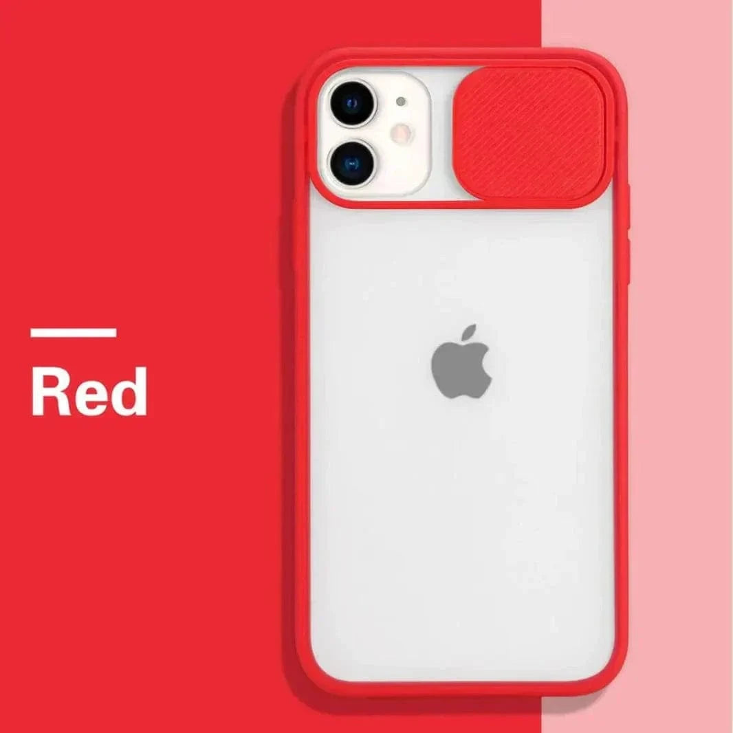 Sliding Shutter Camera Protection Matte Case for iPhone 11 iPhone 11 / red - Ktusu