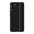 Slim Carbon Fiber PU Leather Hard Case for Samsung S23 Plus Samsung S23 Plus / Red - Ktusu