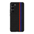 Slim Carbon Fiber PU Leather Hard Case for Samsung S23 Plus Samsung S23 Plus / Red Blue - Ktusu