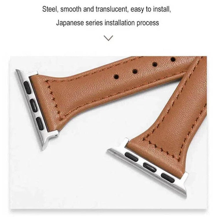 Slim Classic Leather Texture Band for Apple Watch 42 | 44 | 45 | Ultra 49 | 46mm S10 42 | 44 | 45 | Ultra 49 | 46mm S10 / Brown - Ktusu