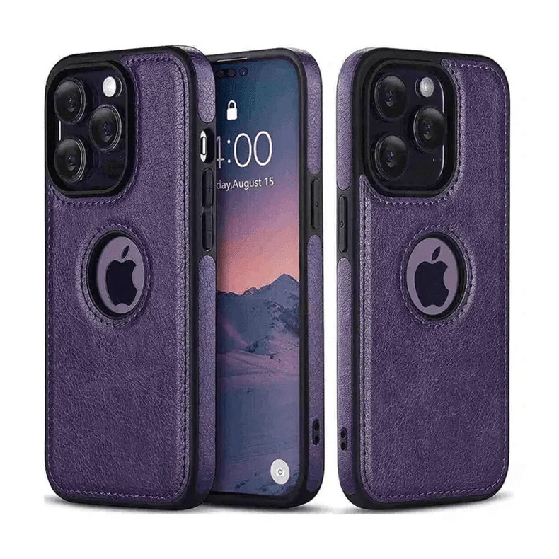 Slim PU Lychee Leather Texture Hard Case for iPhone 13 - Ktusu