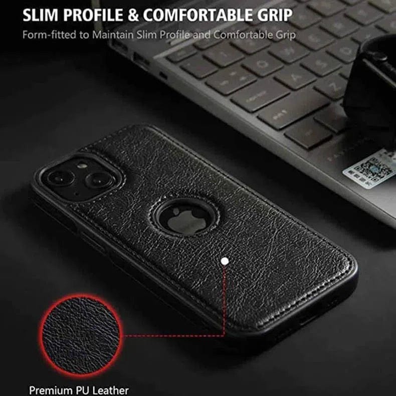 Slim PU Lychee Leather Texture Hard Case for iPhone 14 Pro - Ktusu