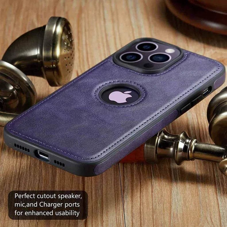 Slim PU Lychee Leather Texture Hard Case for iPhone 14 Pro - Ktusu