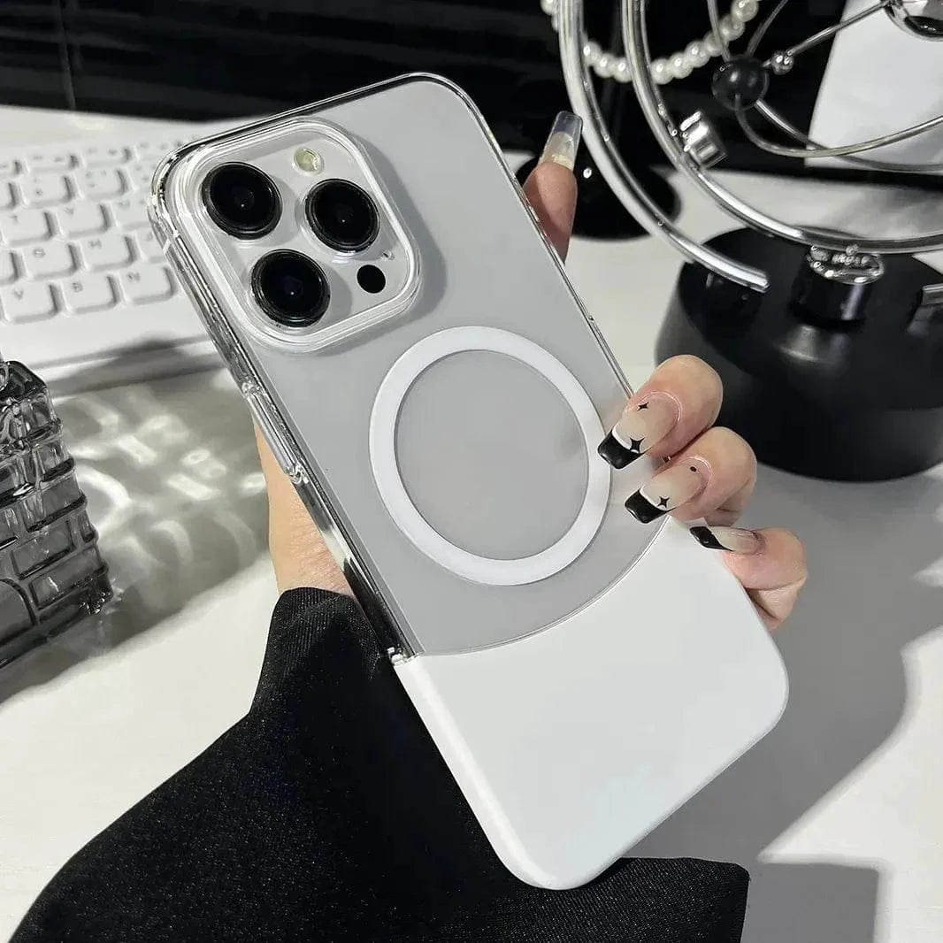 Snapsplit Crystal Clear Magsafe Hard Case for iPhone 16 Plus iPhone 16 Plus / White / with magsafe - Ktusu