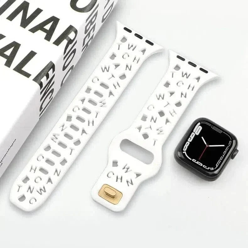 Soft Silicone Alphabetic Band for Apple Watch 38 | 40 | 41 | 42mm S10 - Ktusu