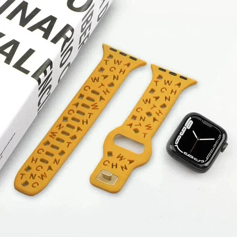Soft Silicone Alphabetic Band for Apple Watch 38 | 40 | 41 | 42mm S10 - Ktusu