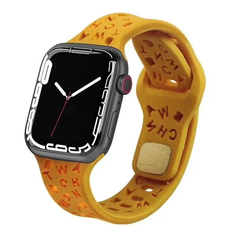 Soft Silicone Alphabetic Band for Apple Watch 38 | 40 | 41 | 42mm S10 - Ktusu